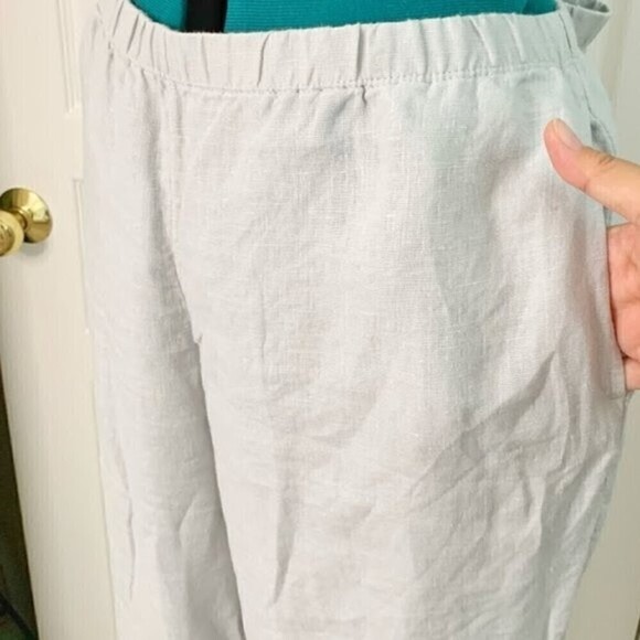 J. Jill Linen Wide Leg Elastic Waist Lagen Look Linen Casual Summer Comfy Pants - Picture 6 of 10